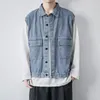Herrjackor Herrarna Neploha Men denimjacka v￤star streetwear ￤rml￶s ￶verdimensionerad kappa f￶r manlig vintage 5xl Hong Kong -stil man