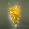 Art Deco OEM 100% handgefertigte Wandlampen Mund geblasen gelb gefärbt Murano Style Glass Arts Lichter 24x32 Zoll Leuchten Lichter Home Dekoration Innenbeleuchtung