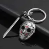 Wholesale 10 Pcs Horror Movie Friday the 13th Keychain Jason Mask knife Cosplay Key Chain for Women Men Punk Jewelry Cool Gift