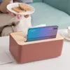 Cajas de pañuelos, servilletas, cubierta de madera nórdica, caja de plástico, caja de papel para toallas, soporte para servilletas de mesa, organizador de almacenamiento, decoración para el hogar y la cocina