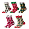 Cylindre moyen Arbre de Noël Elk des neiges Cadeau Coton Chaussettes Automne Hiver Xmas Bas Hommes Père Noël Décorations T2I53066