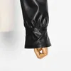 Сексуальная партия PU кожаная короткая куртка для женщин квадратный воротник с длинным рукавом без спинки высокого талии женское мода 210524