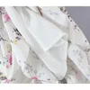Robe de princesse à imprimé floral pour femmes, sexy, col carré, manches bouffantes, fête de vacances, été, courte, 210514
