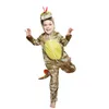 Costume de poupée de mascotte Brown Kids Dinosaur Costumes Halloween Costume de Noël Stegosaurus Jumpsuit Hooded Carnival Party Performannce Disfra