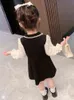 Pattern Kids Clothes Girl Autumn Princss Dress For Children Cotton Clothing 2-7Y Baby Girl Birthday Party Dress Costume G1215