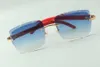 2021 Nieuwste stijl Verkopende directe S High Quality Cutting Lens Zonnebril 3524020 ROOD HOUTEN TEMPLES Glazen Maat 58188896101