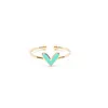 Custom Colorful Heart Stacking Rings Stainls Steel 18K Guldpläterad Minimalistisk Dainty Enamel Heart Ring Smycken för gåvor