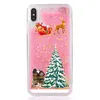 Xmas Quicksand Liquid Soft TPU Case na iPhone 14 Pro Max Plus 2022 13 12 11 XR XS 8 6 Święty Mikołaj Wesołych Śnieżnych Deer Bling Glitter Sparkle Float