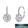 Bamoer authentique 925 sterling argent éblouissante zircon cubique rond zircon goutte boucles d'oreilles pour femmes mariage bijoux argent sce508 prix usine experte Design Qualité