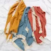 A975 Infant Baby Muslin Swaddle Wrap Covered Blanket Wraps Blankets Nursery Bedding Towelling Tassel Babies Wrapped Cloth