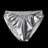 Sexy Men's Black PVC Leather Underwear Mini Briefs Male Elastic Underpants Gay Lingerie Calzoncillos Plus Size XXXXL