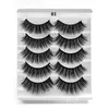 5Pairs False Eyelash Faux 3d Mink Ögonfransar Fluffy Tjock Korsad Mjuk Curl 6d Fake Eye Lashes Extention Makeup