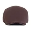 ファッションベレーターコットンソリッドカラーソフトトップカジュアルビーニーレトロな文学の上のキャップピークキャップドライバー帽子ギフト