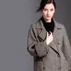 Women's Trench Coats Turn-Down Collar Loose Medium Winter Woman OL Cashmere Coat Ladies England Style Grey Classic Double Breasted Woolen Wi