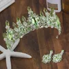 Przyjazd Czarowny Niebieski Kryształ Bridal Tiaras Korona Wspaniała Diadem Dla Księżniczkowych Akcesoria do włosów 210616