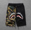Summer Mens shorts wommen Sportswear beach Pants Jogger Tracksuit causel Bird Black red Hip Hop Men Shark mouth patchwork trousers