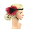 Accessori per capelli Fascia con paillettes con strass neri e perline Fascia per capelli vintage Gatsby anni '20 Copricapo da donna Flapper Feather