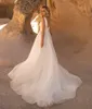 Vestidos de casamento de praia simples 2021 vestido de festa nupcial tule cetim uma linha princesa v pescoço vestidos de noiva robe mariage