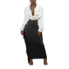 Kvinnor Skirt sida Tassel Elegant Unik Robe Straight Skinny Bodycon Hight Waist Stretchy Hot Streetwear Style Plus Storlekskläder