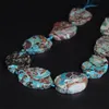 !!! 9-10 adet / Strand Ham Mavi Taş Agates Slab Nugget Gevşek Boncuk, Doğal Okyanus Jades Gems Dilim Kolye Takı Yapımı