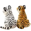 23-33 cm Carino realistici Tiger Stuffed Animals White Tigers Peluche Real-life Wild Forest Animals Giocattolo per bambini Regalo per Boy Baby HUg Y211119