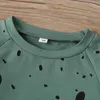 Wiosna Dzieci Nosić Niedźwiedź 2 Sztuk Chłopcy Dziewczęta Z Długim Rękawem T-Shirt Paski Spodnie Moda Casual Garnitur Kids Odzież E91252 210610