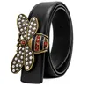 Designer de luxe ceinture abeille aiguille boucle mode haute qualité en cuir véritable femmes ceintures hommes lettre ceinture 2.4 3.4 3.8 CM ajouter une boîte