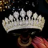 Classic Wedding Crown Bridal Headband Gold And Green Crown Queen Tiara And Crown Crystal Headband Party Hair Accessories 211214