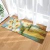 Tapetes de banho flanela de flanela porta de tapete de tapete de calor Flores de calor cozinha banheiro de água absorvente carpete não deslizante