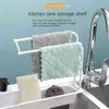 Multi-Function Sink Shelf Kök Tändbar Vattenloggning Tvätträtter Baijicloth Steel Ball Svamp Förvaring 211112
