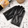 Vijf Vingers Handschoenen Winter PU Lederen Kasjmier Hand Dames Mannen Warm Rijden Mittens Touchscreen Waterdichte Full Finger Ski