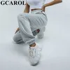 GCAROL الخريف الشتاء النساء مرونة عالية الخصر الحريم السراويل 80٪ القطن الصوف الدافئة الحلوى المتضخم صديقي الرياضة السراويل 210707