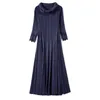 Robe Patchwork en dentelle pour femmes été grande taille a-ligne robes de longueur moyenne plissée couleur unie 2D3934 210526