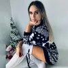 Casual Jurken AMSGEND Dameskleding Applicaties Vrouw Jurk O Neck Elk Snowflake Christmas Xmas Pullover voor Dames Party