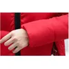Winter plus dicke Parka-Mantel Frauen M-3XL Größe lose Tops mit Kapuze rosa rot grau Mode lange Wärme Kleidung LR659 210531