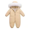 Bebê macacão para baixo jaqueta menino menino jumpsuits toddler menina roupa de neve terno inverno casaco engrossar overcoat crianças roupas -30 211027