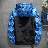 Jacket Men Camouflage Stitching Windbreaker Casual Mens Military Tactical Coat Hooded Sportswear 211217