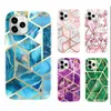 Geometric Flower Quartz Marble Plating Cases For Iphone 12 Pro Max 11 8 7 360 Full Metallic Hybrid Layer Soft IMD TPU Bumper Cover6783811