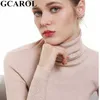 GCAROL Women Turtleneck Close-fitting Sweater 30% Wool Minimalist Jumper Stretch Spring Fall Winter Base Knit Pullover 211011