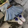 2-8T Jeans Shorts For Girl Toddler Kid Baby Clothes Summer High Waist Denim Skirt Elegant Fashion Streetwear Trouser 210723