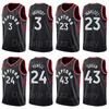 Skärmtryckt Basket Aron Baysy Jersey 46 Chris Bacher 25 Vince Carter 15 Tracy McGrady 1 Kyle Lowry Pascal Siakam Anpassad Namnnummer