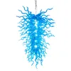 Contemporary LED Lamps Crystyal Chandeliers for Dining Room Home Decor Lighting Hand Blown Murano Blue Glass Chandelier