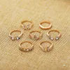 7piece Diamond Butterfly Flower Ring Set01234567899760756