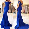 2021 Sexy Off The Shoulder Mermaid Bridesmaid Dresses Plus Size Satin Long Maid Of Honor Gowns Wedding Guest Party Dress