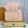 Luxurys Designers Bags Bolsa Mulher Moda Multi Pochette Felicie Cadeia Crossbody Saco de ombro com caixa de pó de pó High Qua311q