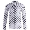 Polka Dot Black Długi rękaw Koszula Mężczyźni Moda Slim Fit Męskie Sukienka Koszulki Przypadkowy Przycisk Down Social Social Camisas 2XL 210522