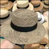 Breda rand hattar kepsar hattar, halsdukar handskar mode aessories resa naturlig seagrass ihålig platt hatt damer sommar porkpie konkav rund sol