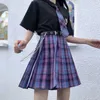 YBYR Summer Woman Mini Kjolar Harajuku Koreansk stil Mode Söt Kawaii För Girls High Waist Plaid Pläted Kjol Kvinnor 210619