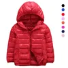 Winter Down Cotton Jacket Boy Girl Hooded Outerwear Coat Boys Snowsuit Kid Ultra Light Coat Children Clothing 4-12 y TZ666 H0909