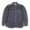 Camicie casual da uomo Mcikkny Men Vintage Stripes Denim maniche lunghe jeans allentati per cotone maschile